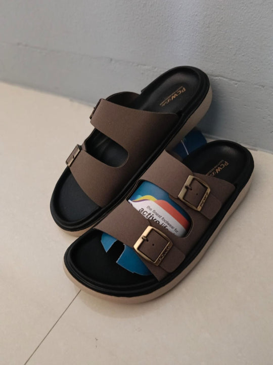 Men’s Premium Dual Strap Slippers for Daily Wear | Trendy Casual Slides - Dabang-2(TAN) – alternate view – 7MAN India
