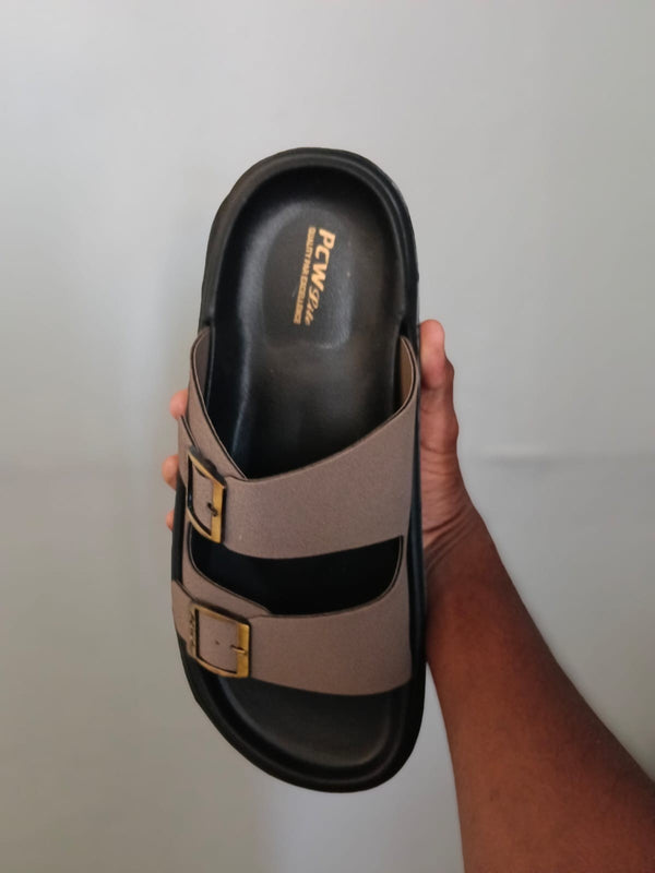 Men’s Premium Dual Strap Slippers for Daily Wear | Trendy Casual Slides - Dabang-2(TAN)