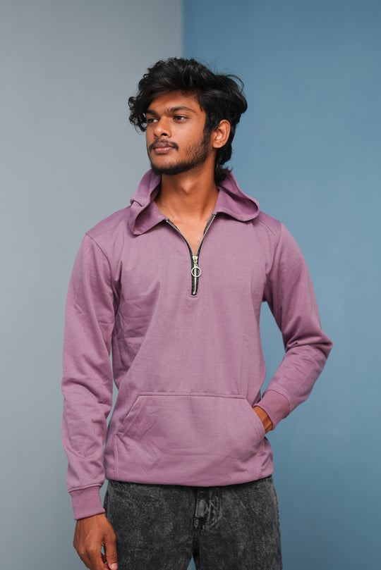 Men’s Full Sleeve  Zipper  Hoodie | Oversized Winter Hoodie for Men - Purple – 7MAN Men's Fashion India