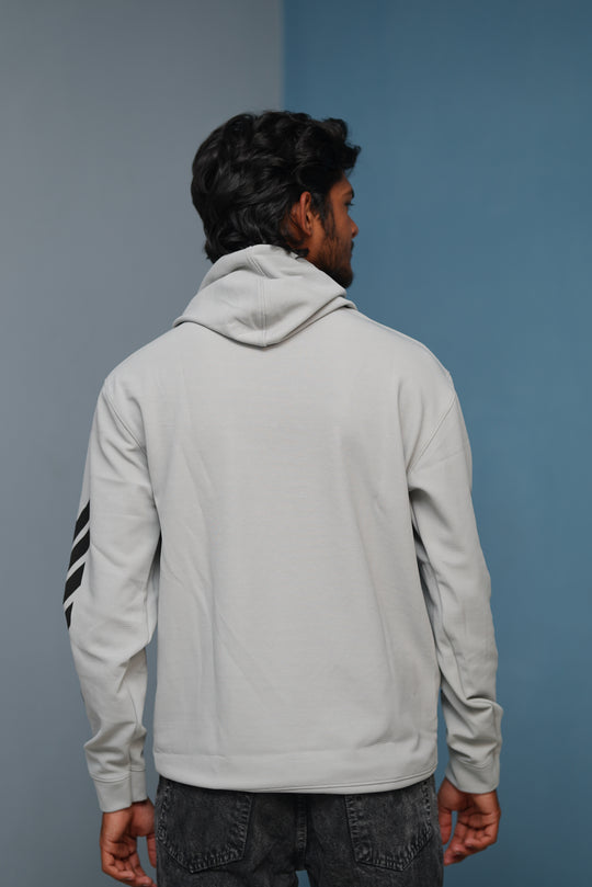 Men’s Full Sleeve BIRD Printed Hoodie | Oversized Winter Hoodie for Men - Ash – alternate view – 7MAN India