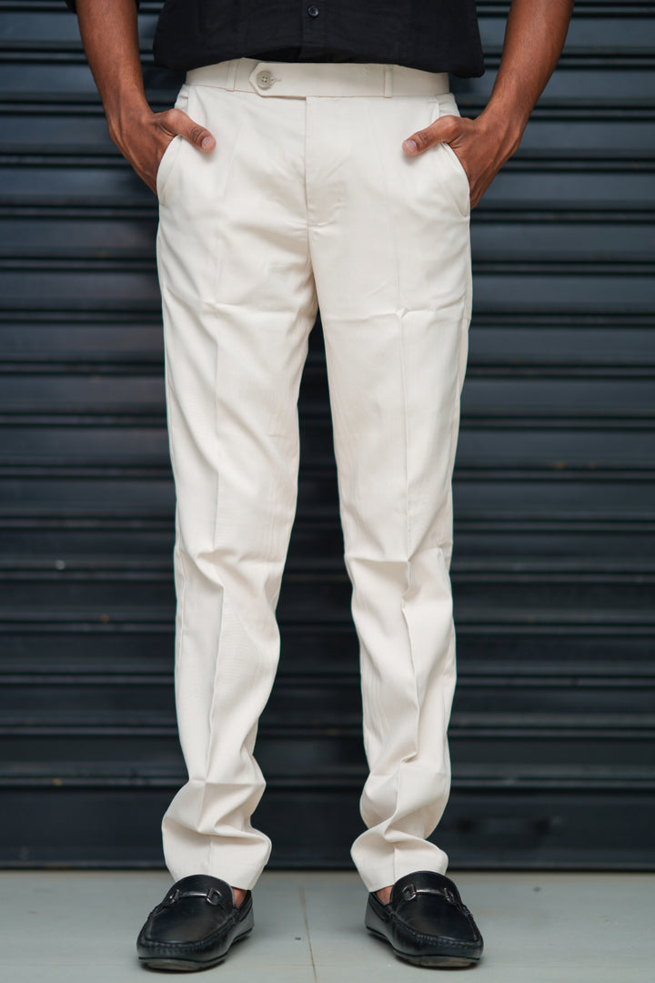 Men’s Premium Polo Fit Pants | Formal & Casual Slim Fit Bottom Wear - Off SANDLE