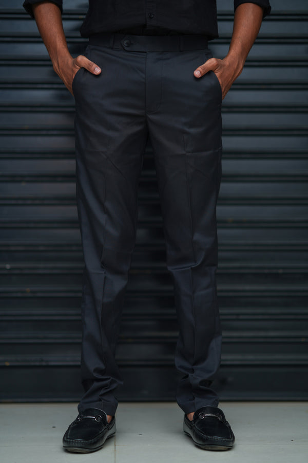 Men’s Premium Polo Fit Pants | Formal & Casual Slim Fit Bottom Wear - Black