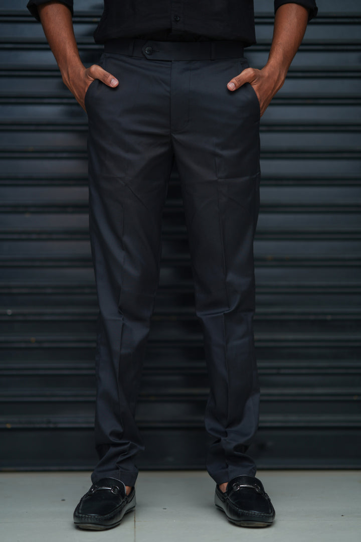 Men’s Premium Polo Fit Pants | Formal & Casual Slim Fit Bottom Wear - Black