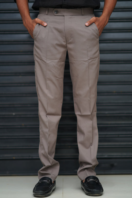 Men’s Premium Polo Fit Pants | Formal & Casual Slim Fit Bottom Wear - Mud Brown – 7MAN Men's Fashion India