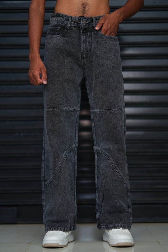Men’s Washed Black Denim Jeans – Street Style Relaxed Fit Jeans for Men – 7MAN Men's Fashion India