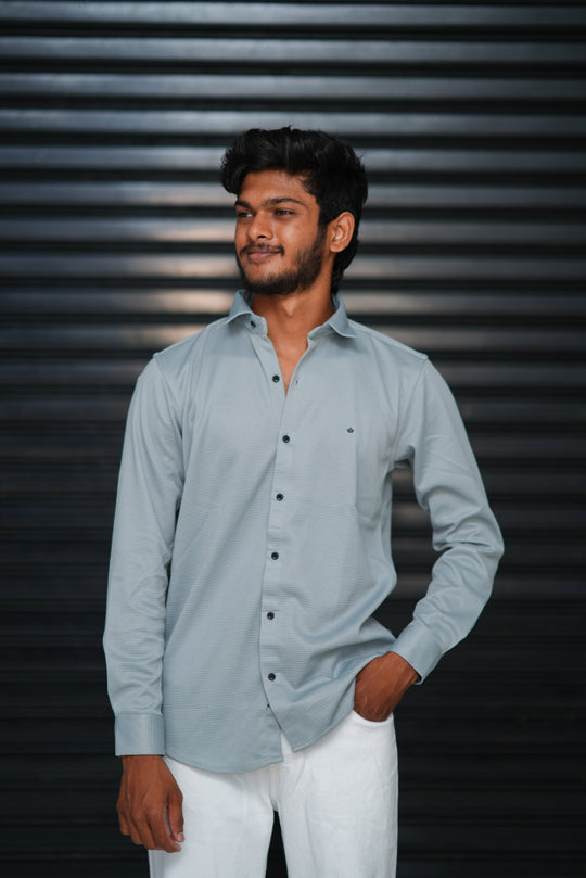 Premium Full Sleeve Plain Shirt for Men | Soft Comfortable Daily Wear Shirt - Light Blue – 7MAN Men's Fashion India