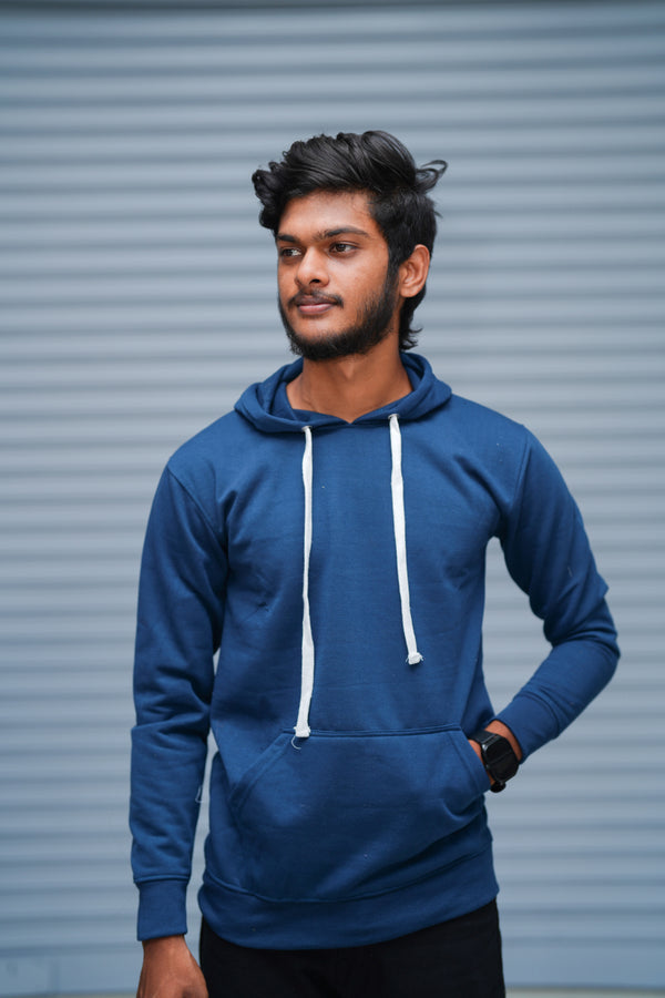 Men’s Hoodie Oversized Fit | Trending Streetwear Pullover Sweatshirt - Denim Blue