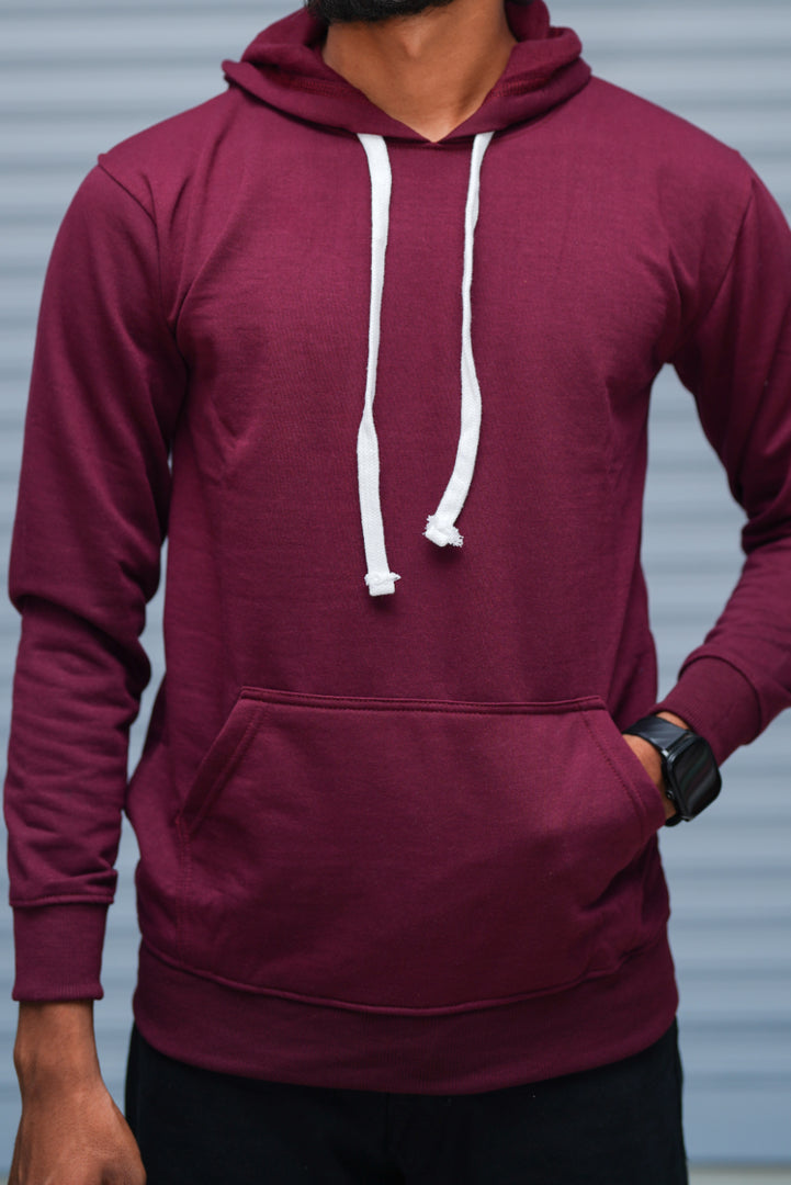 Men’s Hoodie Oversized Fit | Trending Streetwear Pullover Sweatshirt - Maroon