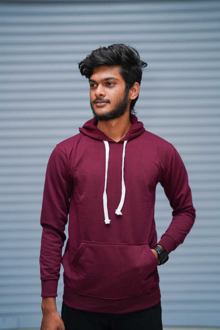 Men’s Hoodie Oversized Fit | Trending Streetwear Pullover Sweatshirt - Maroon