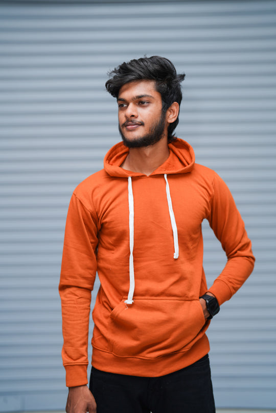Men’s Hoodie Oversized Fit | Trending Streetwear Pullover Sweatshirt - Orange – 7MAN Men's Fashion India