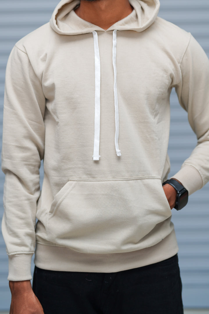 Men’s Hoodie Oversized Fit | Trending Streetwear Pullover Sweatshirt - Beige