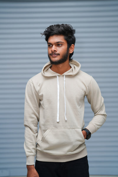 Men’s Hoodie Oversized Fit | Trending Streetwear Pullover Sweatshirt - Beige