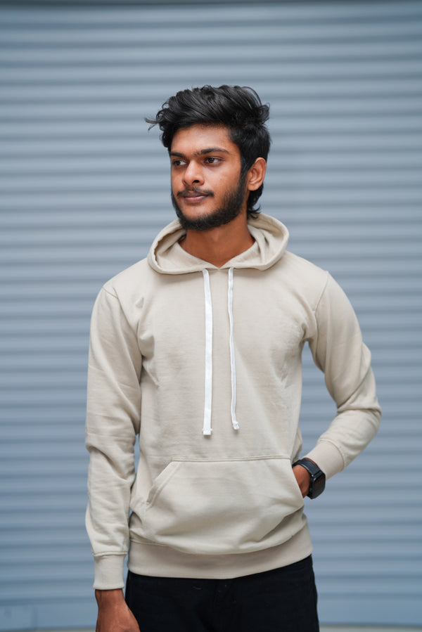 Men’s Hoodie Oversized Fit | Trending Streetwear Pullover Sweatshirt - Beige