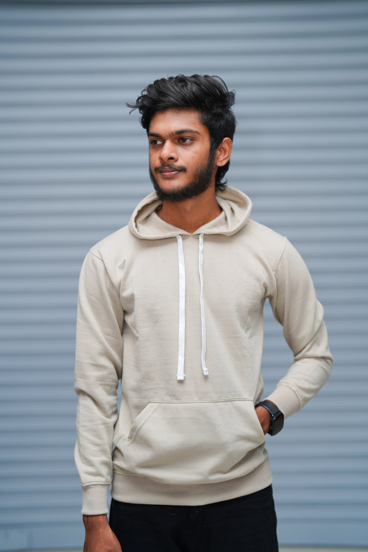 Men’s Hoodie Oversized Fit | Trending Streetwear Pullover Sweatshirt - Beige