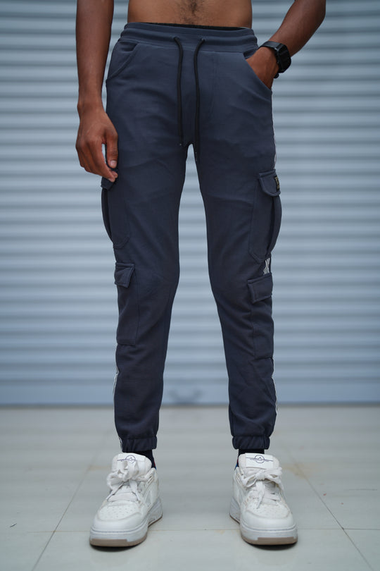 Men’s Cargo Track Pant 6 Pocket – Trendy Streetwear Joggers for Men - Grey – alternate view – 7MAN India