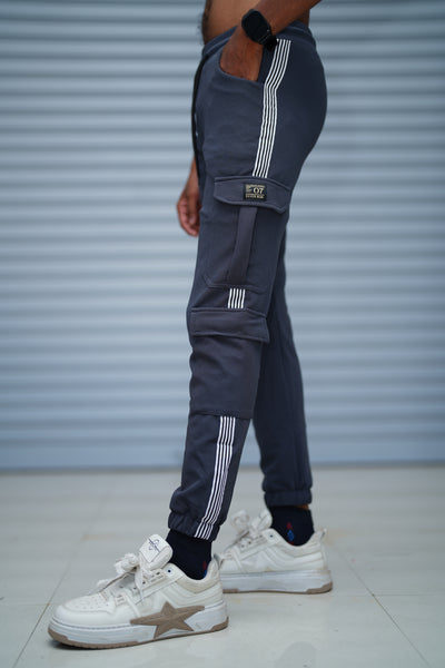Men’s Cargo Track Pant 6 Pocket – Trendy Streetwear Joggers for Men - Grey