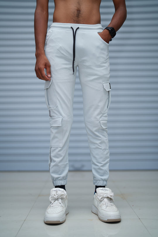 Men’s Cargo Track Pant 6 Pocket – Trendy Streetwear Joggers for Men - Ash – alternate view – 7MAN India