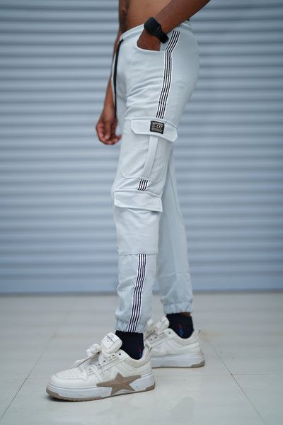 Men’s Cargo Track Pant 6 Pocket – Trendy Streetwear Joggers for Men - Ash