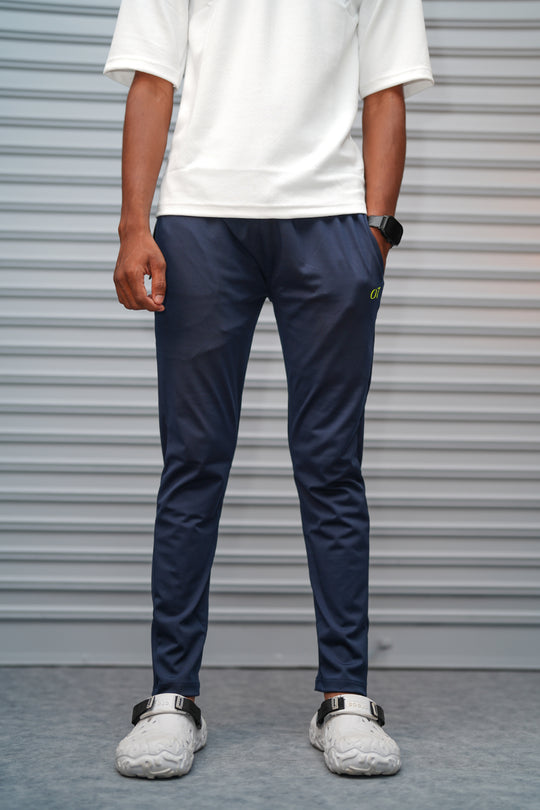 Buy Men's Casual 4 Way Lycra Track Pant - Navy Blue – alternate view – 7MAN India