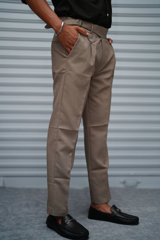 Men’s Gurkha Fit Formal Pant – Premium Slim Fit Trouser for Men - Light Brown – 7MAN Men's Fashion India