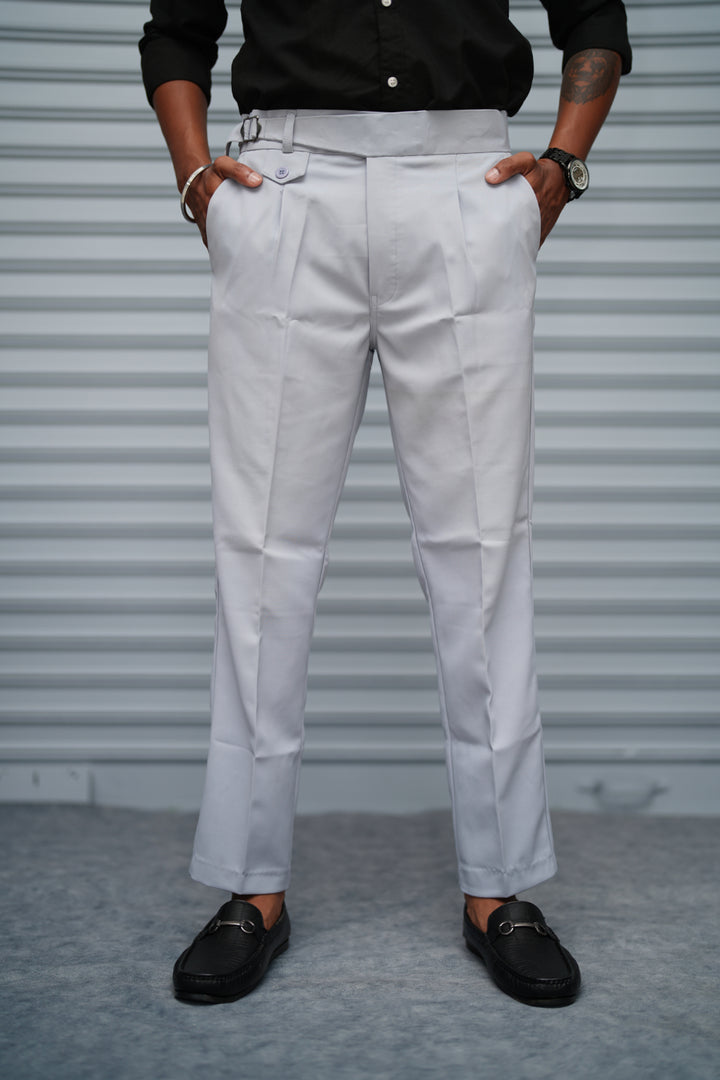 Men’s Gurkha Fit Formal Pant – Premium Slim Fit Trouser for Men - Light Grey
