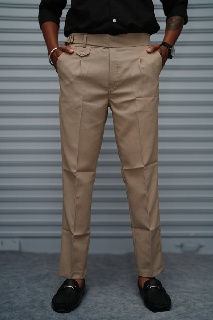 Men’s Gurkha Fit Formal Pant – Premium Slim Fit Trouser for Men - Beige