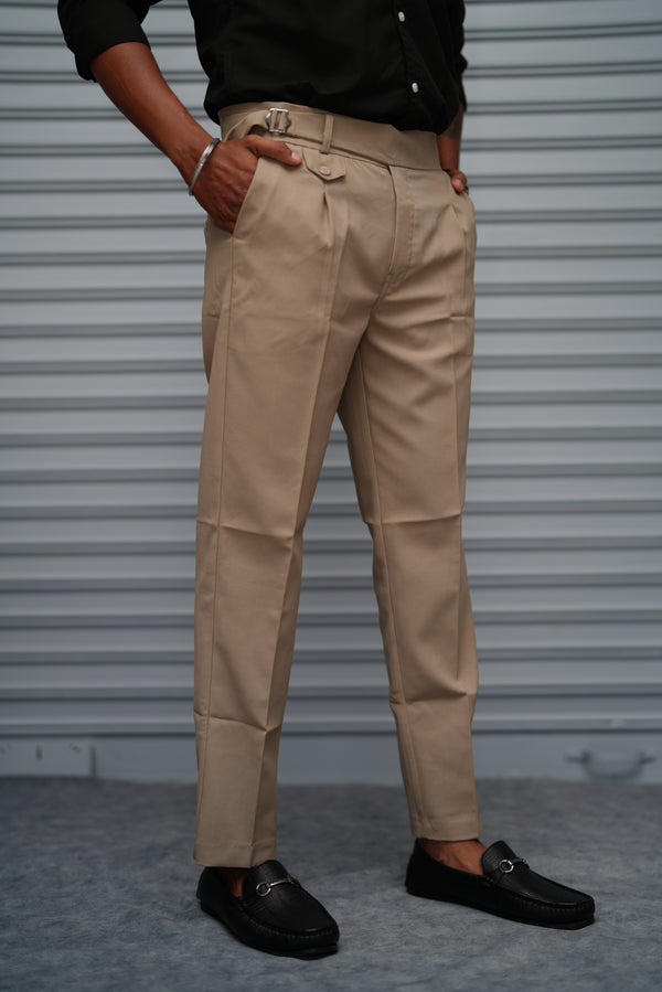 Men’s Gurkha Fit Formal Pant – Premium Slim Fit Trouser for Men - Beige