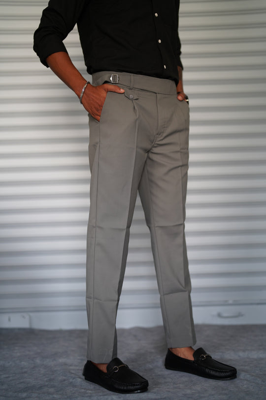 Men’s Gurkha Fit Formal Pant – Premium Slim Fit Trouser for Men - Grey – 7MAN Men's Fashion India
