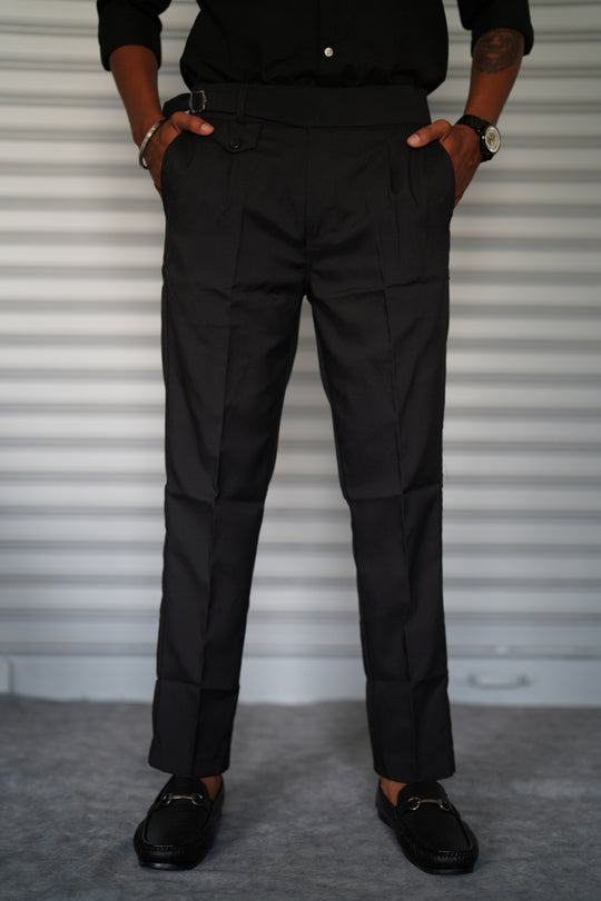 Men’s Gurkha Fit Formal Pant – Premium Slim Fit Trouser for Men - Black – alternate view – 7MAN India