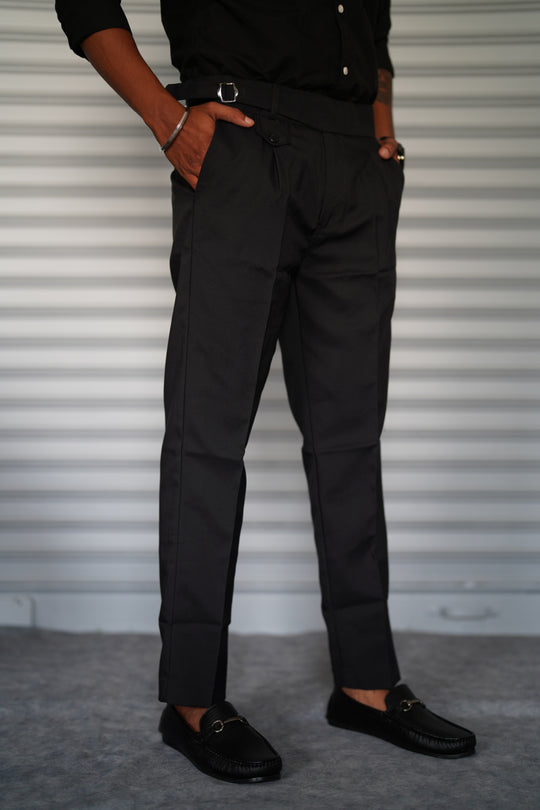 Men’s Gurkha Fit Formal Pant – Premium Slim Fit Trouser for Men - Black – 7MAN Men's Fashion India