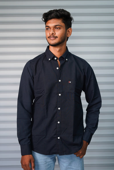 Premium Cotton Formal Shirt for Men | Trendy Slim Fit Casual Office Wear Shirt - Navy Blue