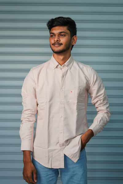 Premium Cotton Formal Shirt for Men | Trendy Slim Fit Casual Office Wear Shirt - Light Pink