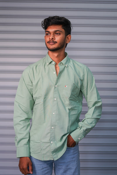 Premium Cotton Formal Shirt for Men | Trendy Slim Fit Casual Office Wear Shirt - Mint Green