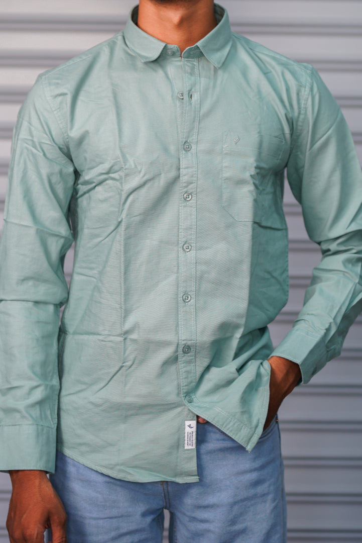 Men’s Solid Shirt | Smart Casual Cotton Shirt for Daily Wear & Office Look - Sea Green