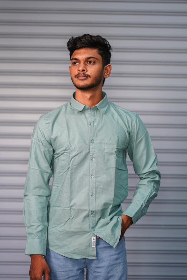 Men’s Solid Shirt | Smart Casual Cotton Shirt for Daily Wear & Office Look - Sea Green