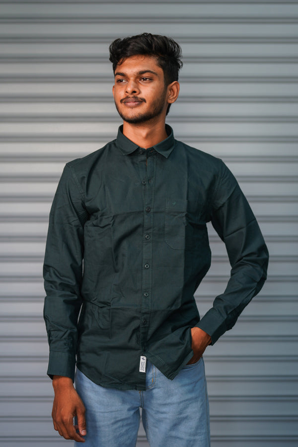 Men’s Solid Shirt | Smart Casual Cotton Shirt for Daily Wear & Office Look - Teal Green