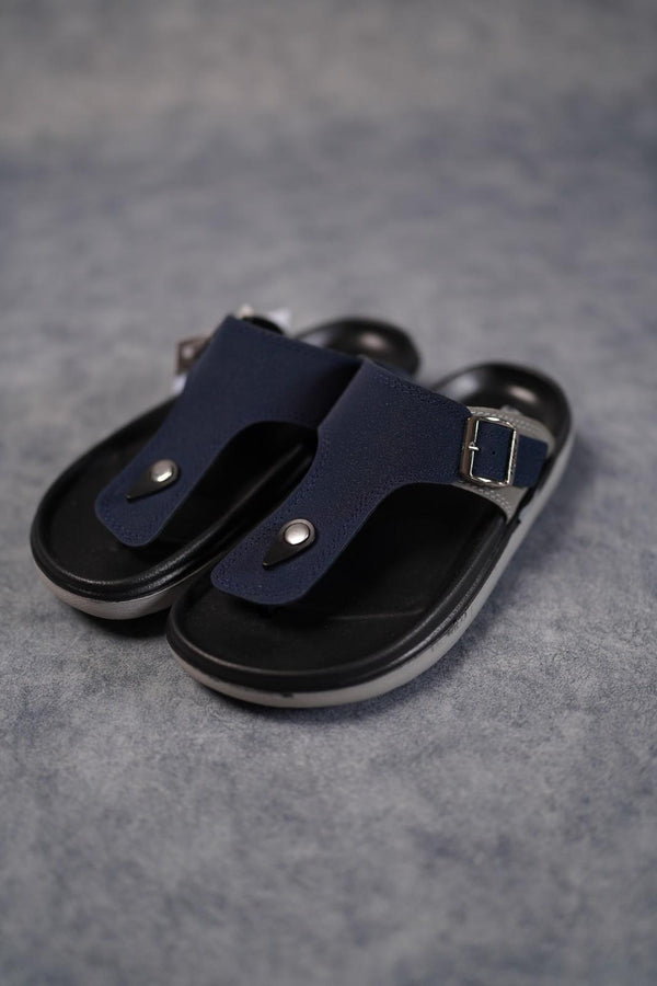 Stylish Slip-On Sandals for Men | Daily Wear Trendy Slippers - Master-8(Navy)