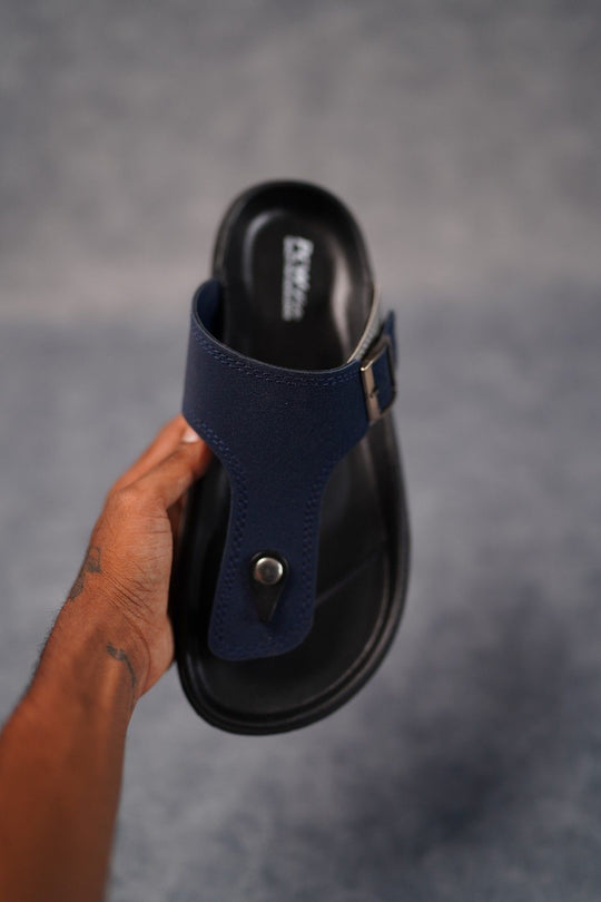 Stylish Slip-On Sandals for Men | Daily Wear Trendy Slippers - Master-8(Navy) – alternate view – 7MAN India