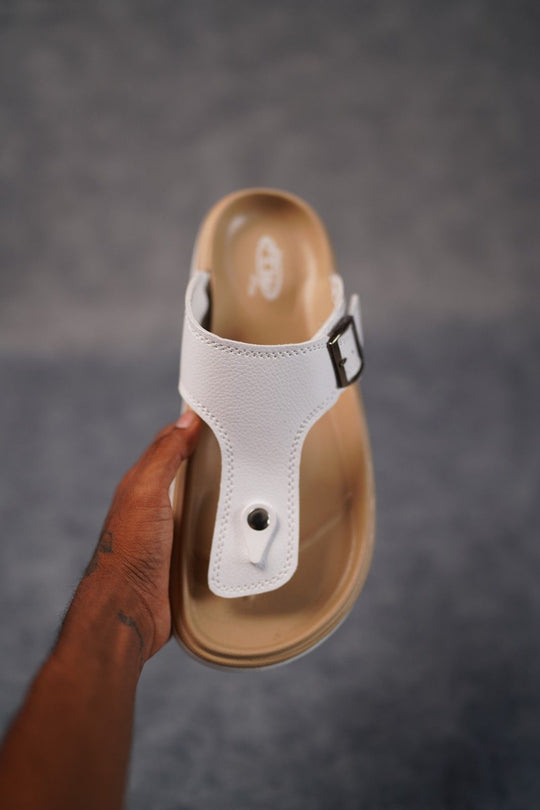 Stylish Slip-On Sandals for Men | Daily Wear Trendy Slippers - Master-2(White) – alternate view – 7MAN India