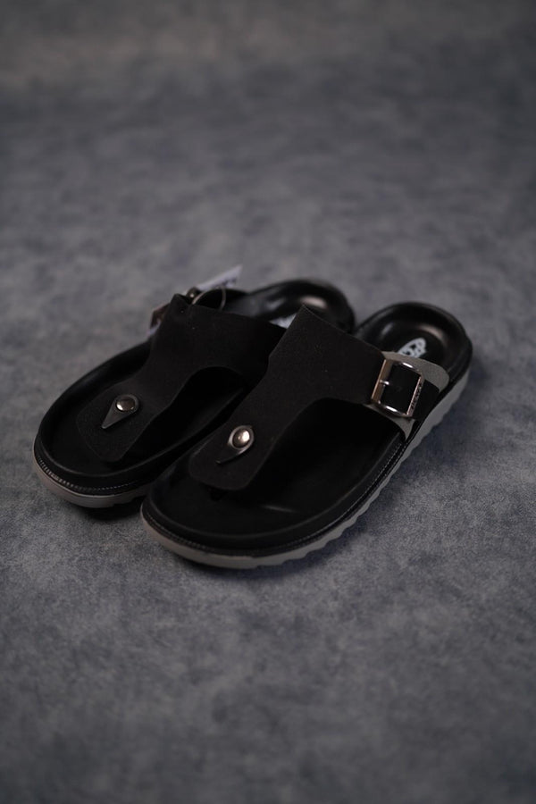 Stylish Slip-On Sandals for Men | Daily Wear Trendy Slippers - Hotstar-4(Black)