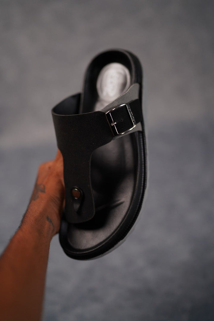 Stylish Slip-On Sandals for Men | Daily Wear Trendy Slippers - Hotstar-4(Black)