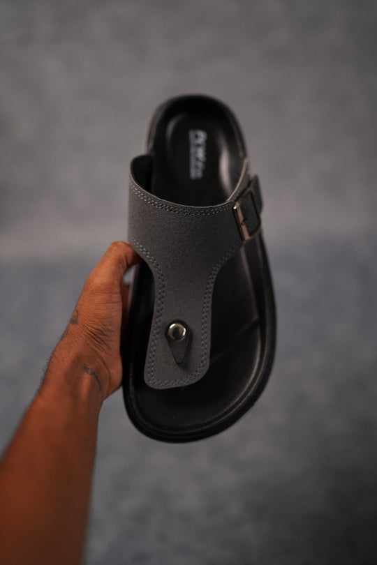 Stylish Slip-On Sandals for Men | Daily Wear Trendy Slippers - Master-8(Grey) – alternate view – 7MAN India
