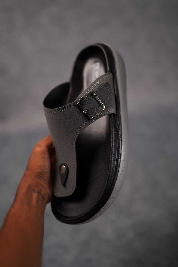 Stylish Slip-On Sandals for Men | Daily Wear Trendy Slippers - Master-8(Grey)
