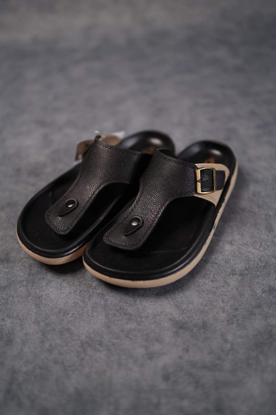 Stylish Slip-On Sandals for Men | Daily Wear Trendy Slippers - Master-2(Black) – 7MAN Men's Fashion India
