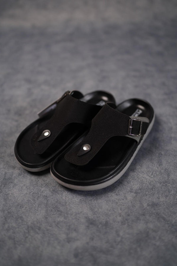 Stylish Slip-On Sandals for Men | Daily Wear Trendy Slippers - Master-8(Black)
