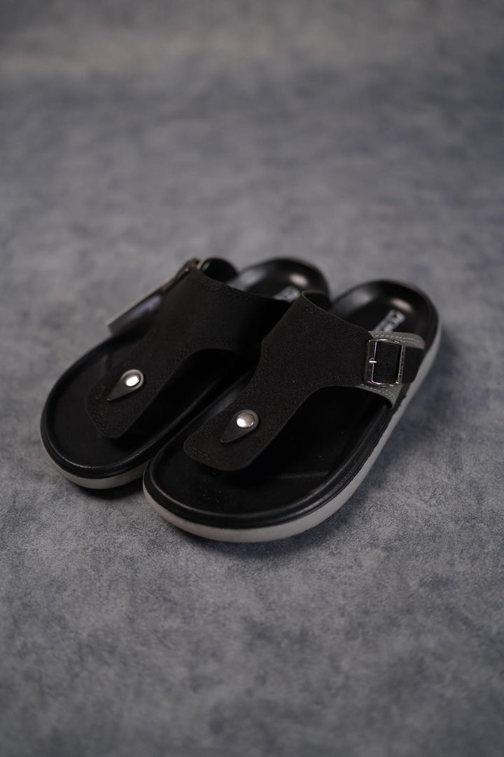 Stylish Slip-On Sandals for Men | Daily Wear Trendy Slippers - Master-8(Black)
