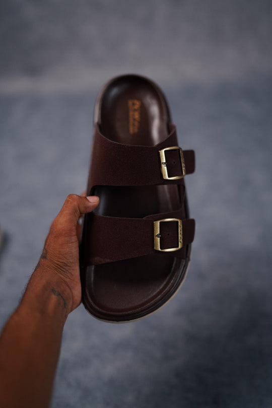 Men’s Premium Dual Strap Slippers for Daily Wear | Trendy Casual Slides - Dabang-2(Brown) – alternate view – 7MAN India