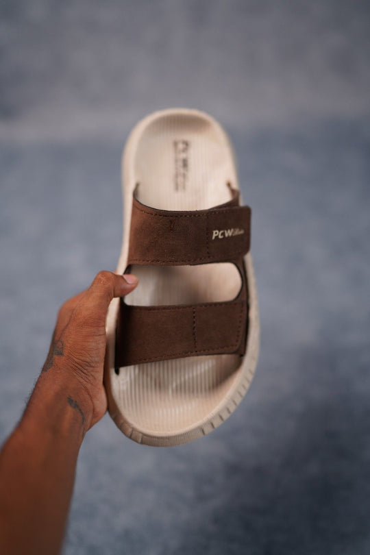 Men’s Premium Dual Strap Slippers for Daily Wear | Trendy Casual Slides - Walk-2(Brown) – alternate view – 7MAN India