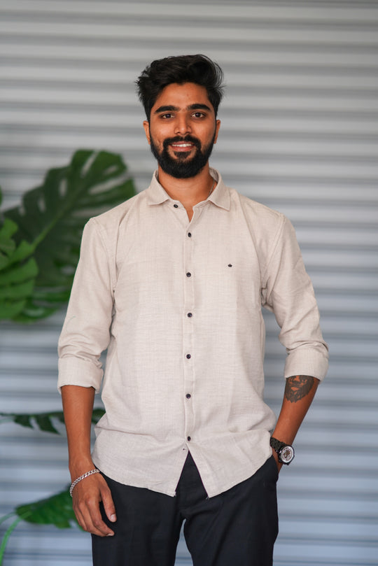 Men’s Full Sleeve Soft Linen Casual Shirt for Men | Premium Shirt - Ash – 7MAN Men's Fashion India