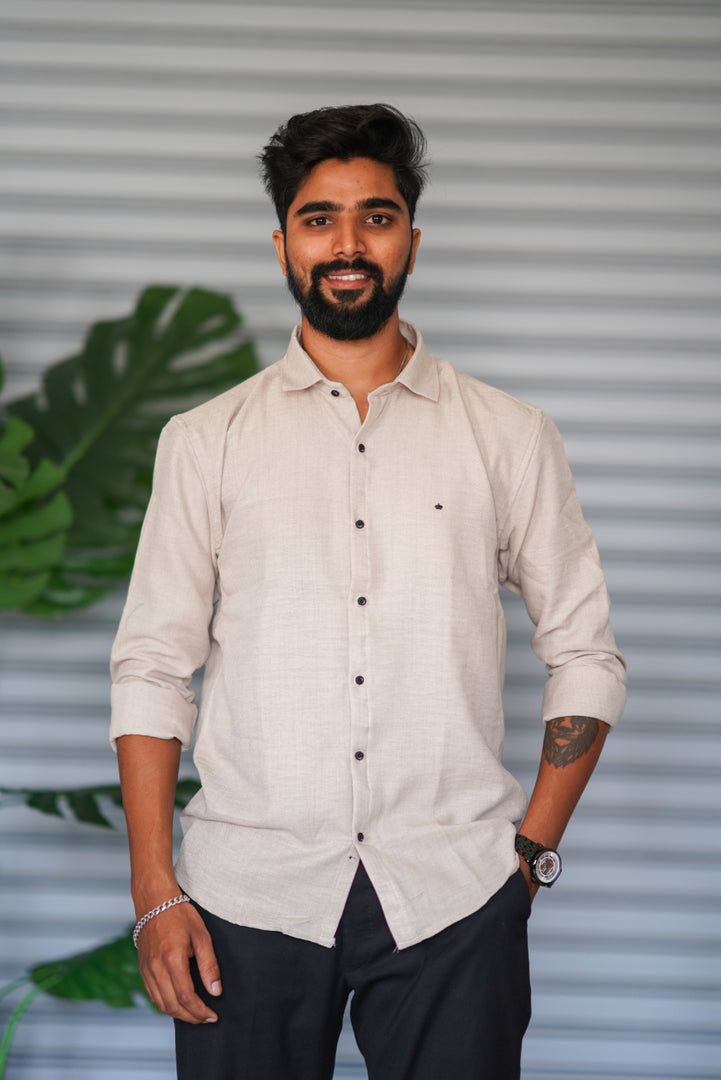 Men’s Full Sleeve Soft Linen Casual Shirt for Men | Premium Shirt - Ash